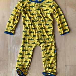 Kickee pants lemon sharks footless coverall